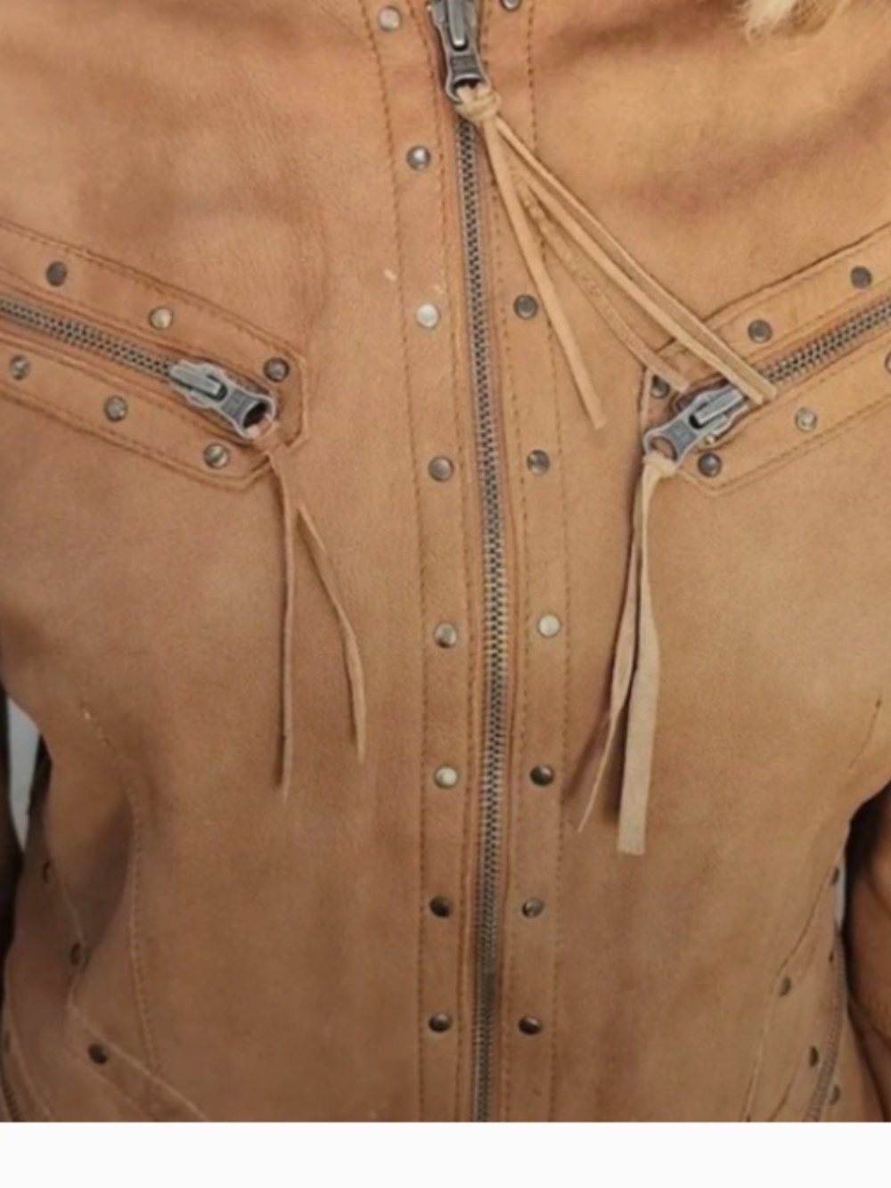 Wilsons Leather Jacket with leather tassels